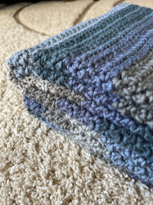 Striped Herringbone Afghan